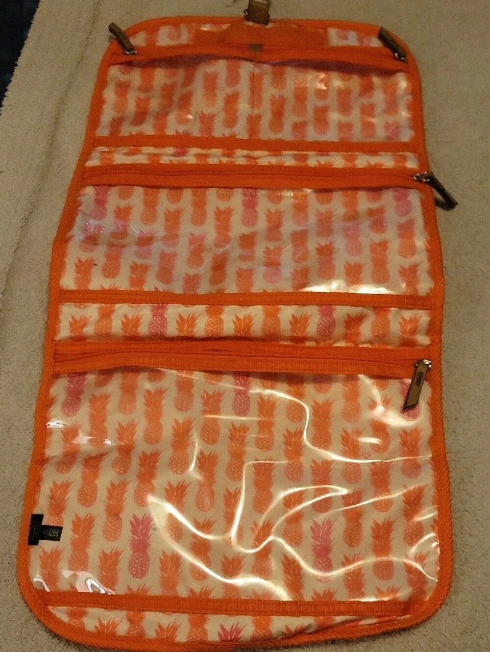Stella & Dot Orange Geometric Travel Jewelry Roll